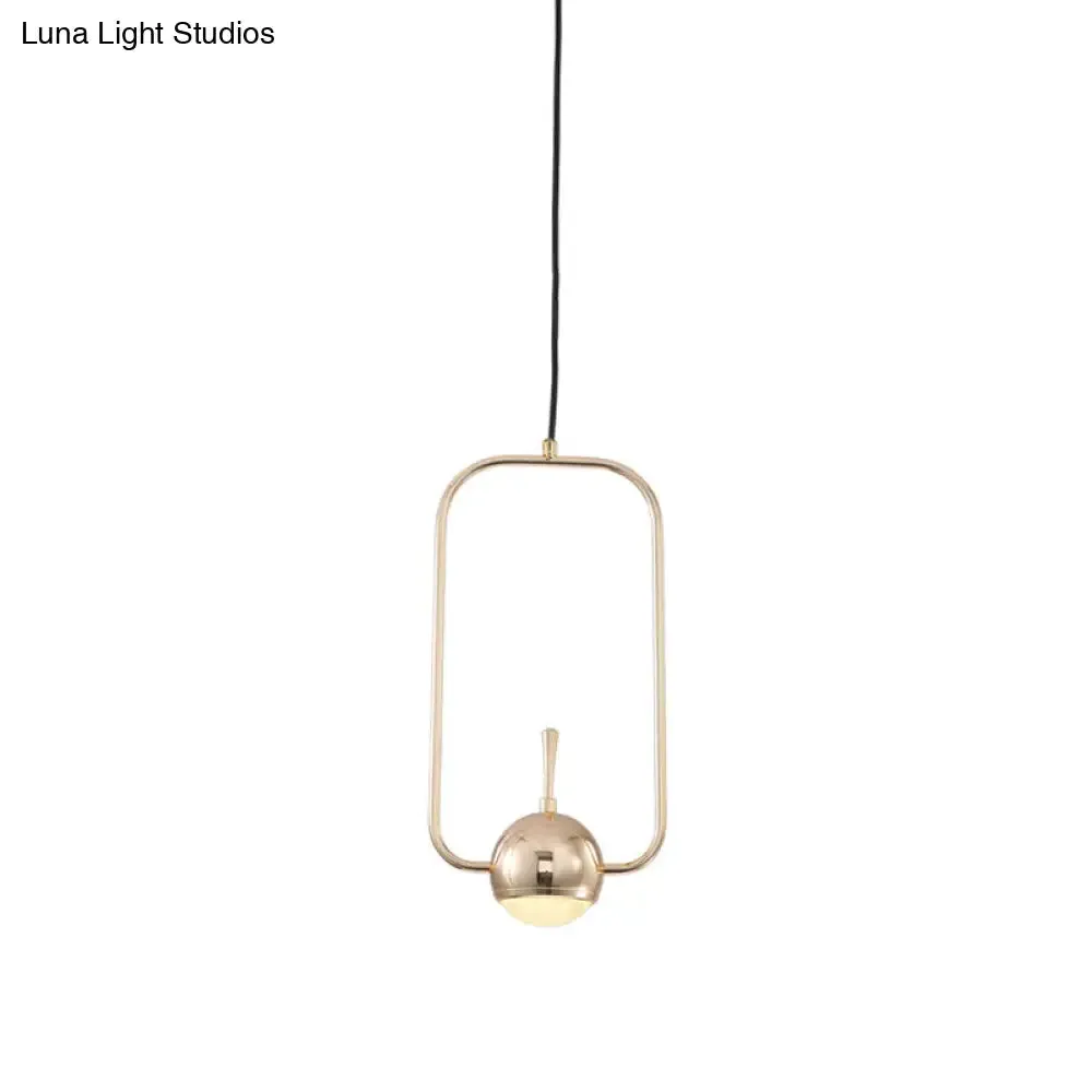 Rose Gold LED Pendant Light with Minimalist Design and Acrylic Dome Shade - Round/Triangle/Rectangle Shape