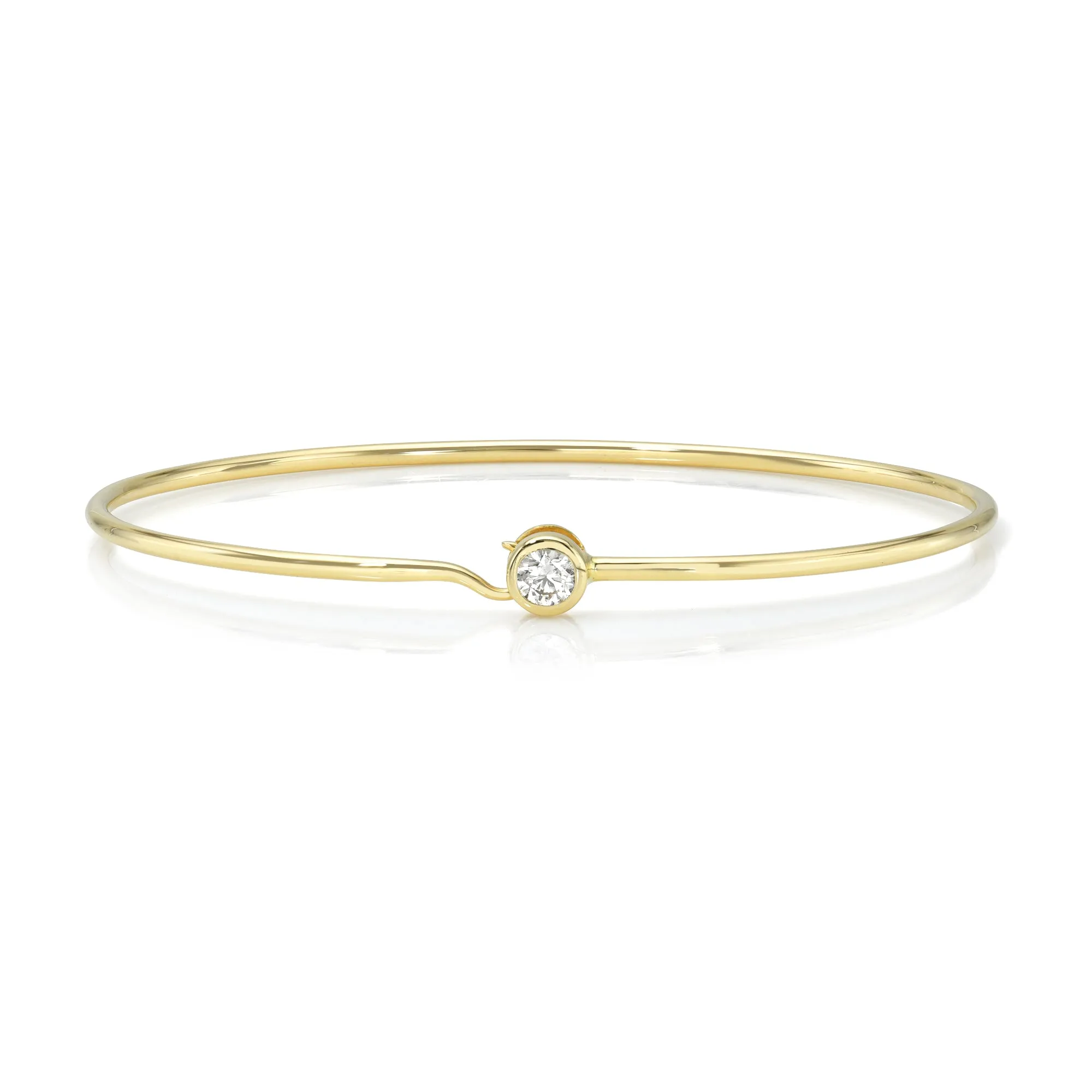 Round Wire Medium Diamond Bangle