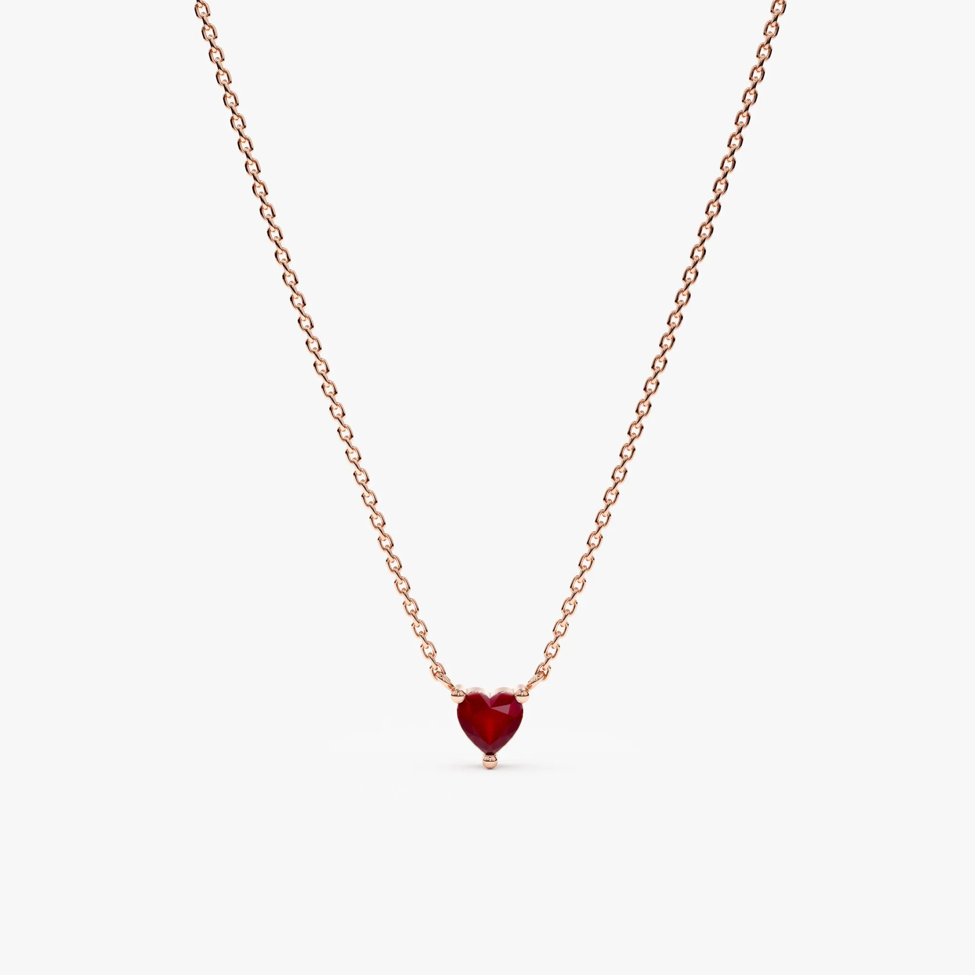 Ruby Heart Necklace, Corin