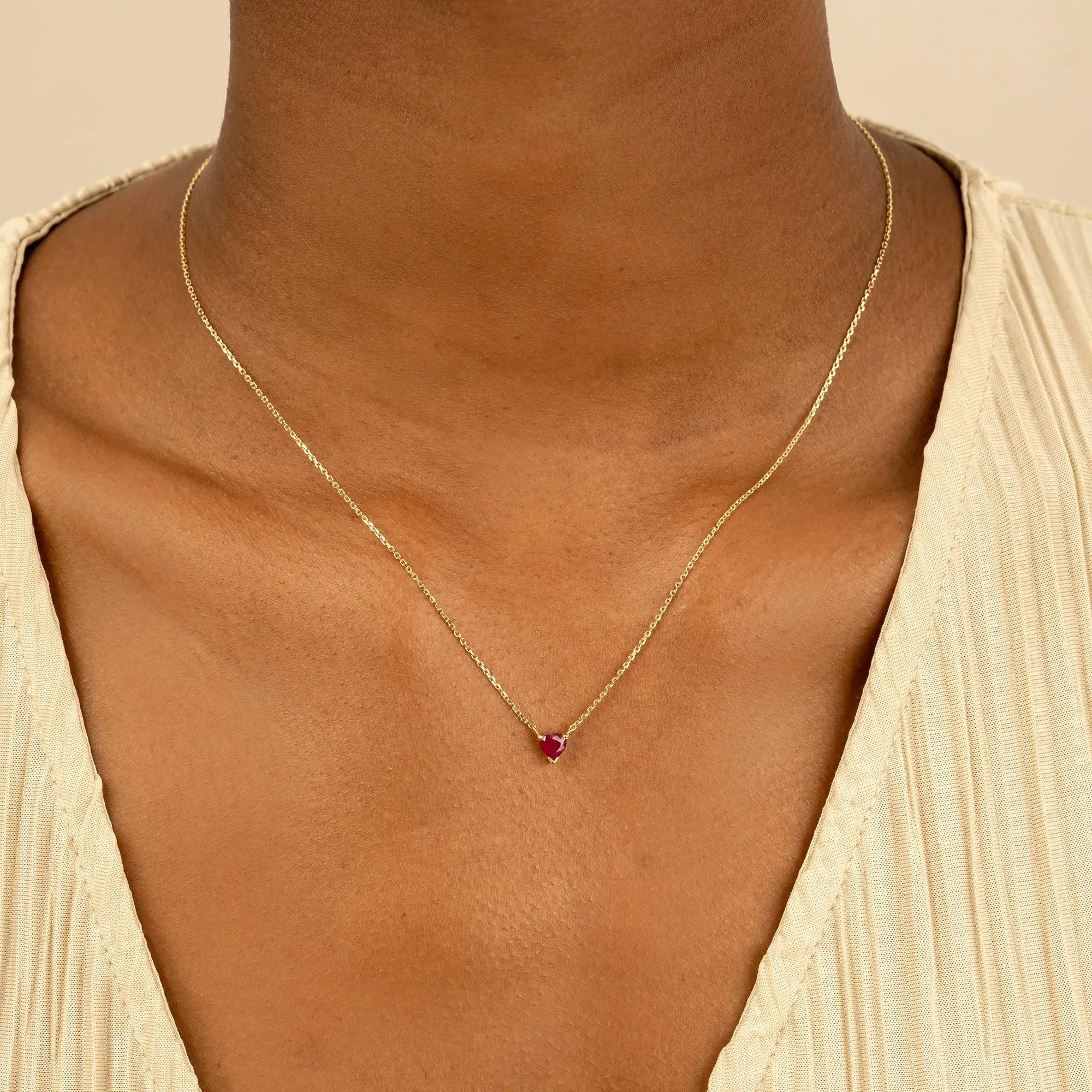 Ruby Heart Necklace, Corin