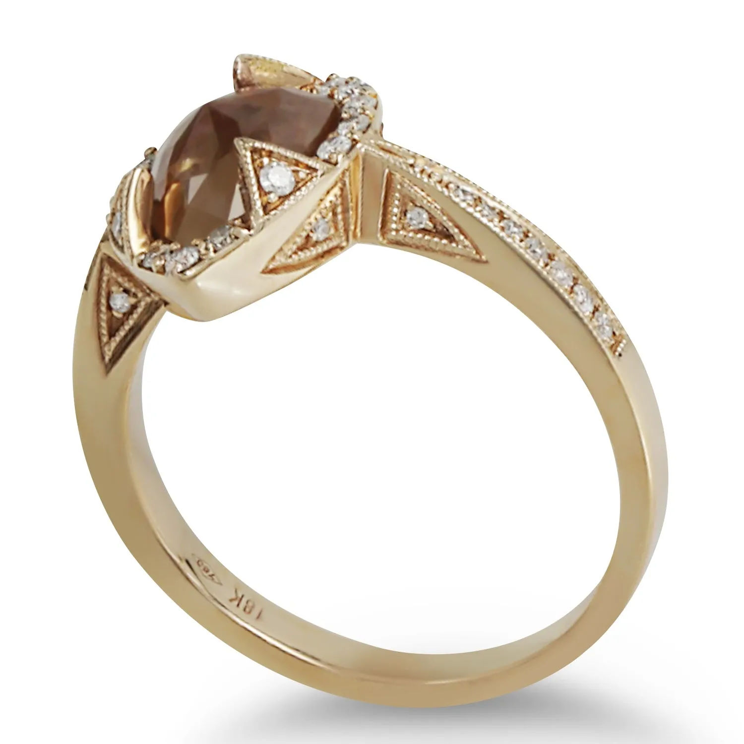 Rust Red Pear-Shape Diamond Ring