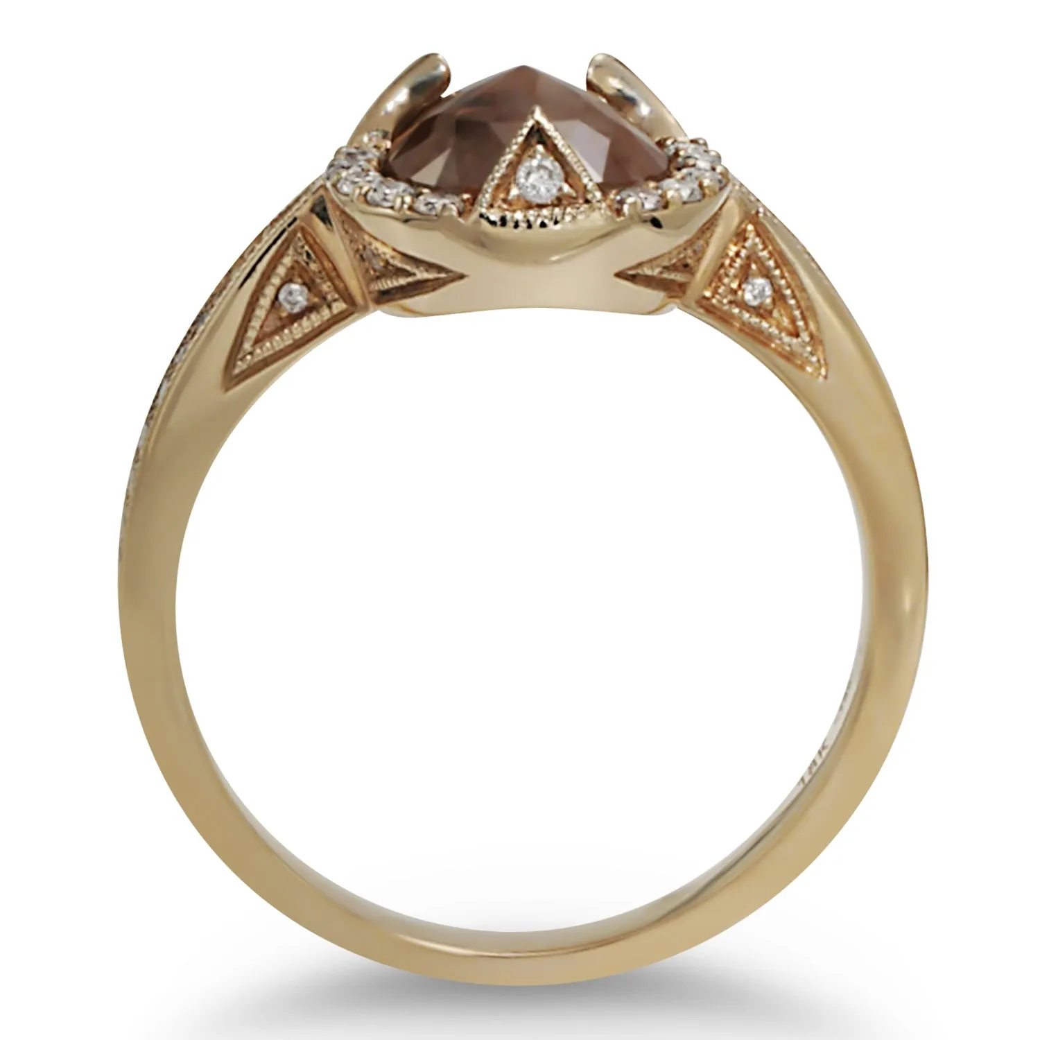 Rust Red Pear-Shape Diamond Ring