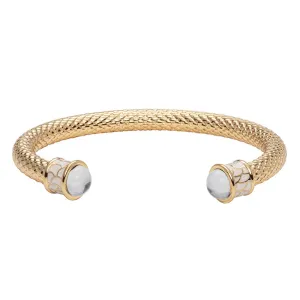 Salamander Torque Diamond & Gold Bangle