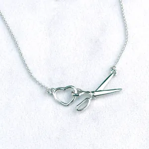 Scissor & Heart Charm Necklace