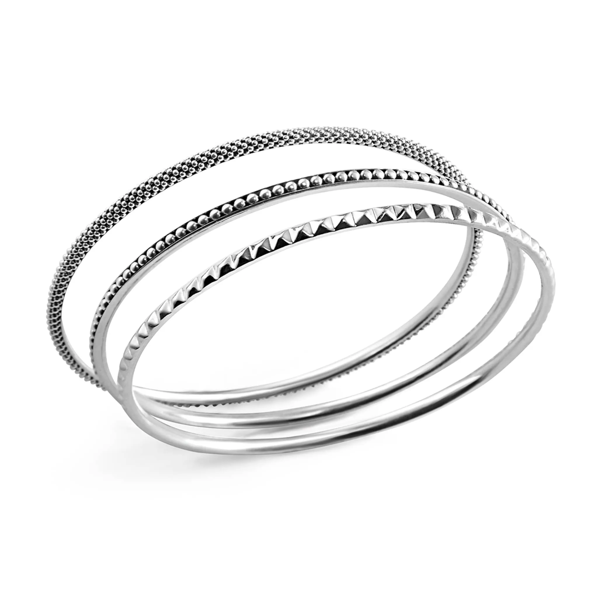 Signature Caviar Bangle Set