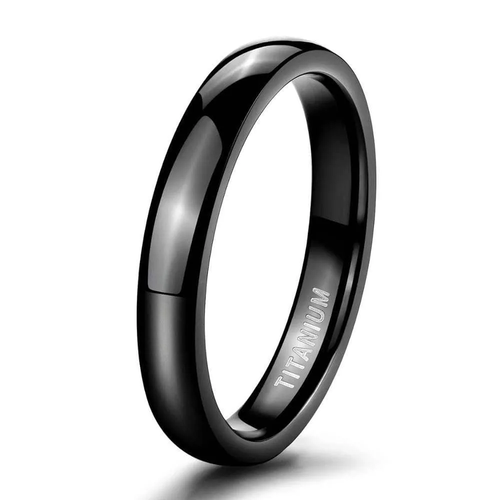 Simple Black Titanium Men's Wedding Band