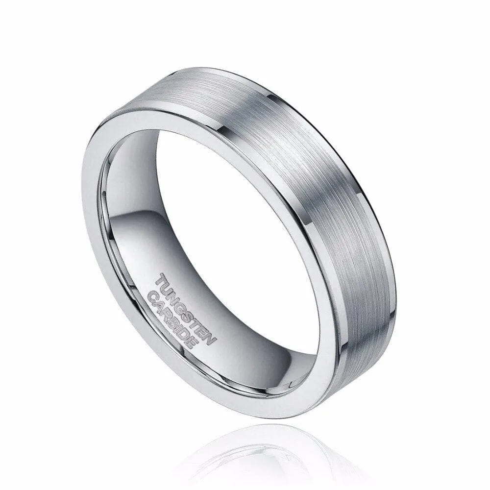 Simple Brushed Tungsten Wedding Band