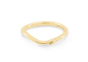 Simple Elvish Wedding Band, Yellow Gold