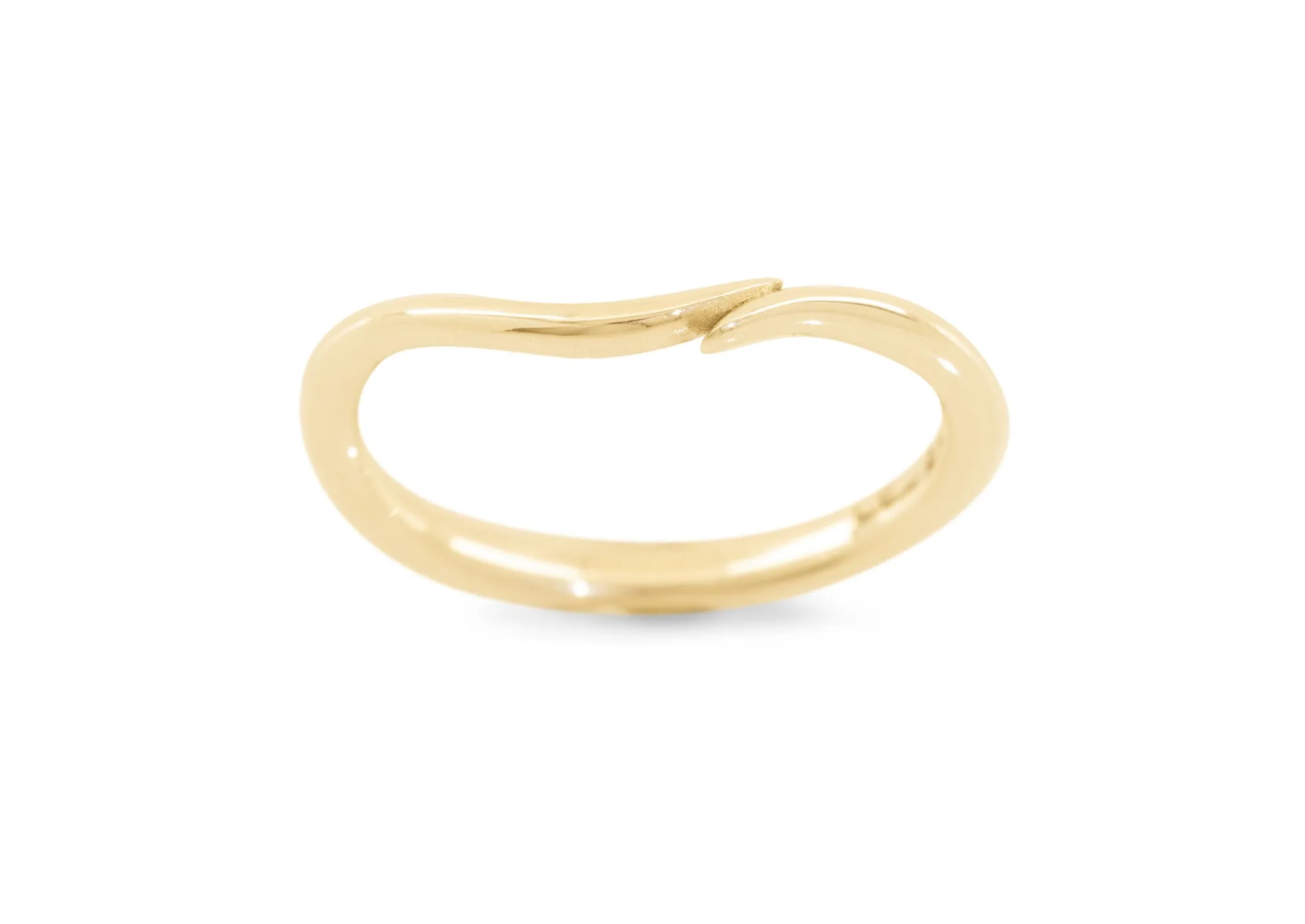 Simple Elvish Wedding Band, Yellow Gold