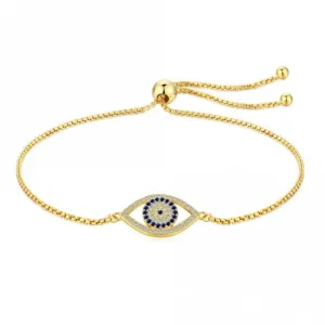 Sterling Silver Gold Plated Evil Eye Bracelet ERLB045