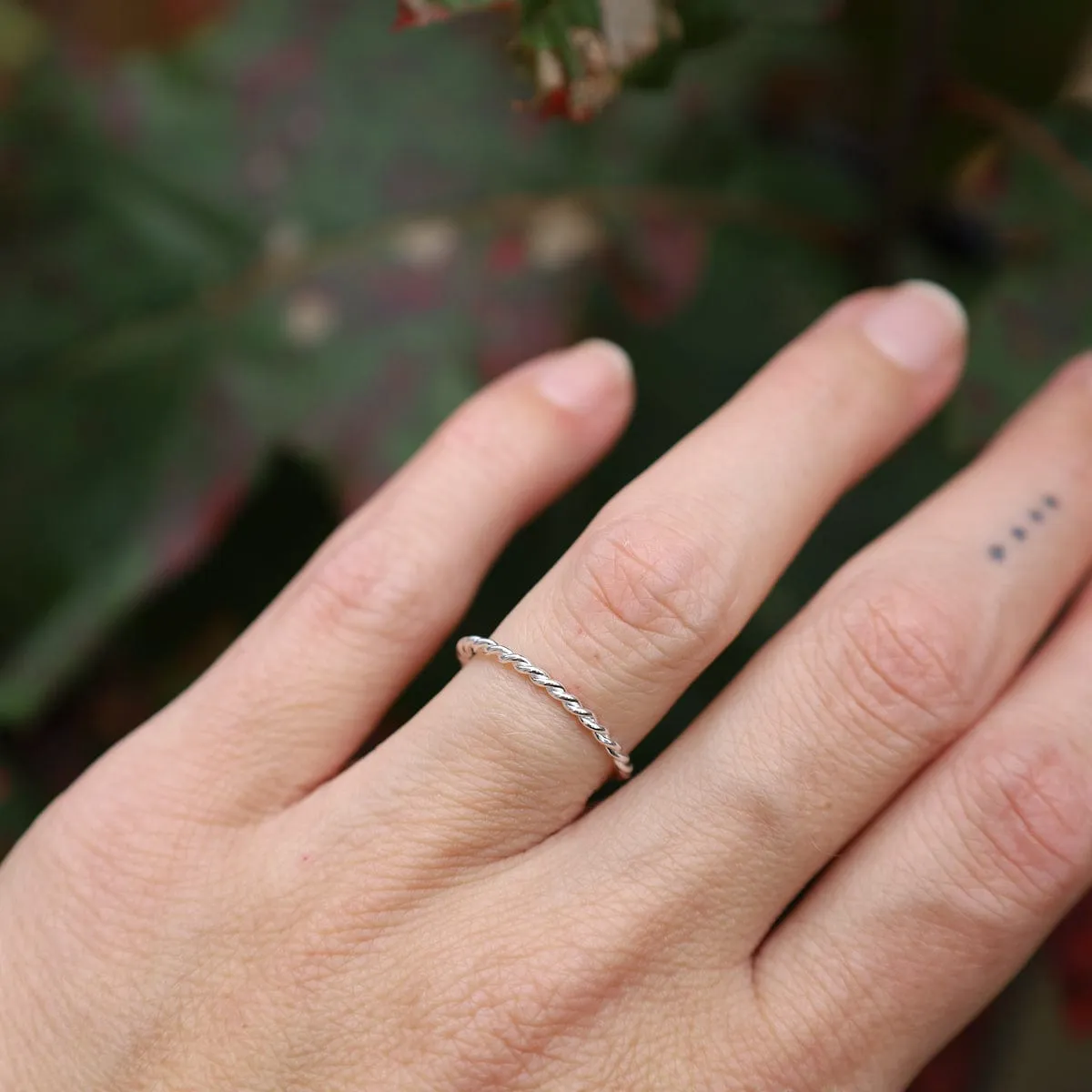 Sterling Silver Twisted Band Stacking Ring