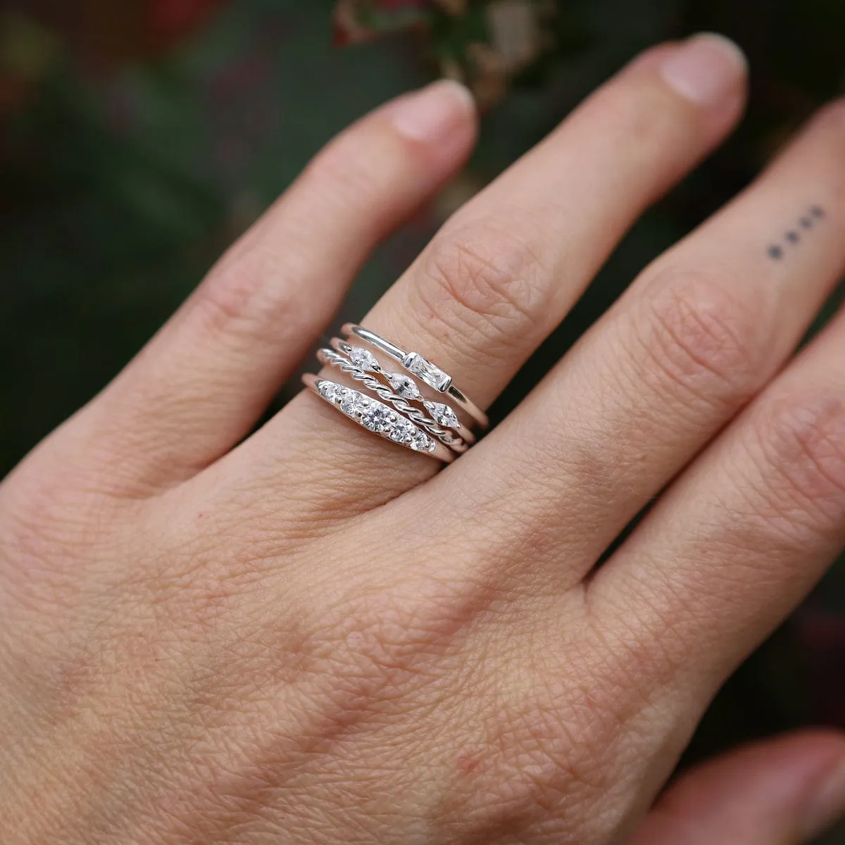 Sterling Silver Twisted Band Stacking Ring