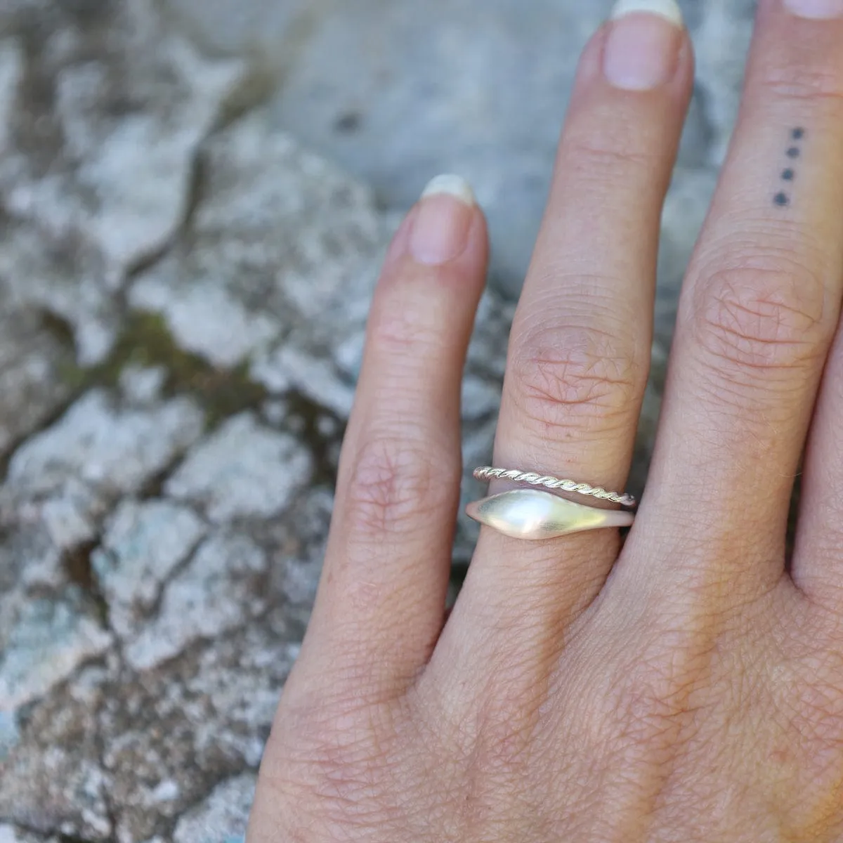 Sterling Silver Twisted Band Stacking Ring