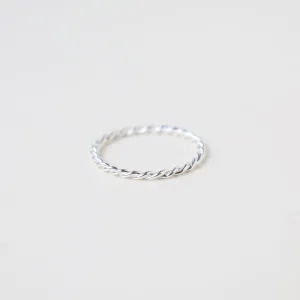 Sterling Silver Twisted Band Stacking Ring