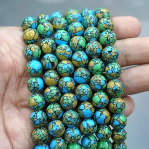 Synthetic Loose Colorful Turquoise Round Beads Emperor Stone Multicolor Jewelry Accessories