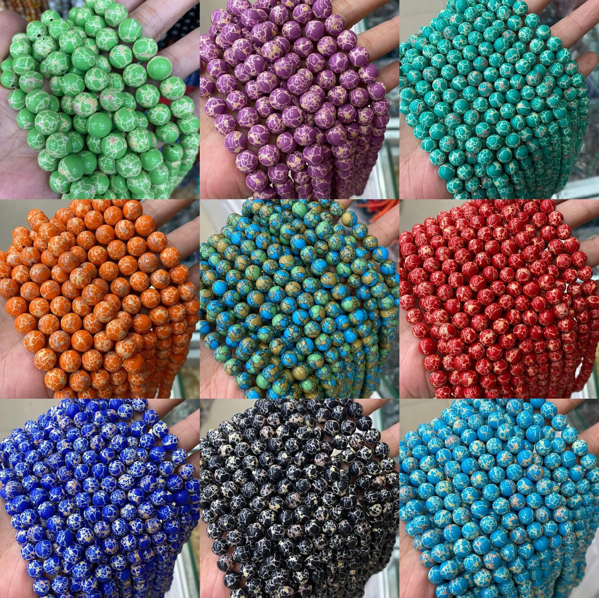 Synthetic Loose Colorful Turquoise Round Beads Emperor Stone Multicolor Jewelry Accessories