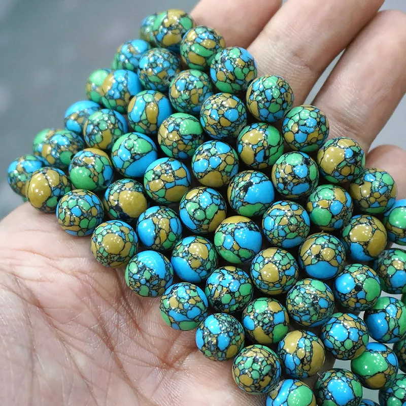 Synthetic Loose Colorful Turquoise Round Beads Emperor Stone Multicolor Jewelry Accessories