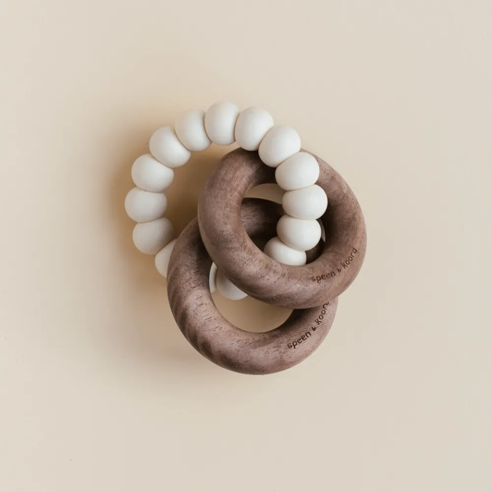 Teether - Silicone & wood - Handmade