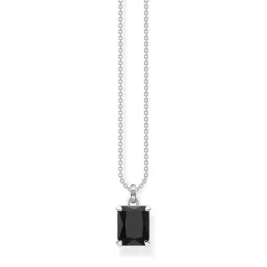 Thomas Sabo Sterling Silver Magic Stones Black Onyx Pendant On 40-45cm Chain