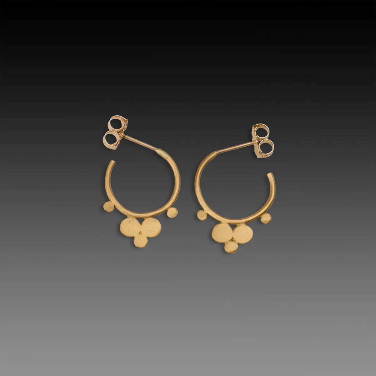 Tiny Trio Hoop Earrings in Gold