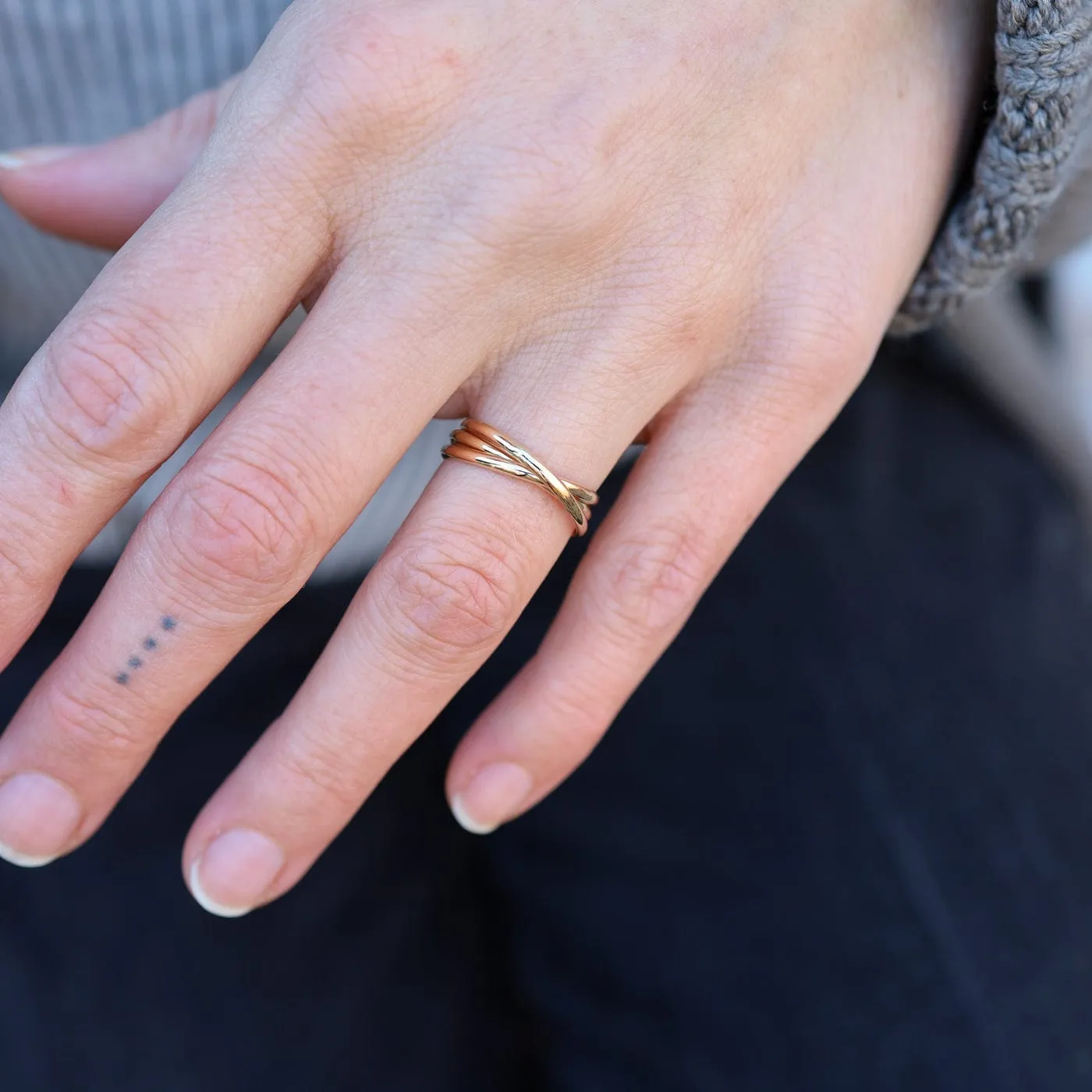 Triple Interlocking Rings - Gold Filled