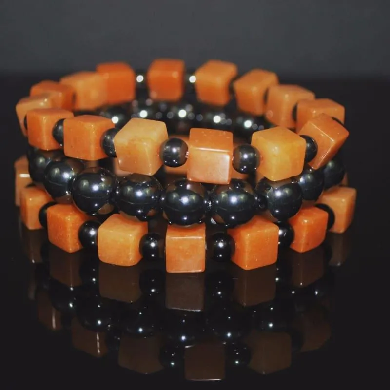 Unisex Magnetic Hematite Gemstone Men's bracelets