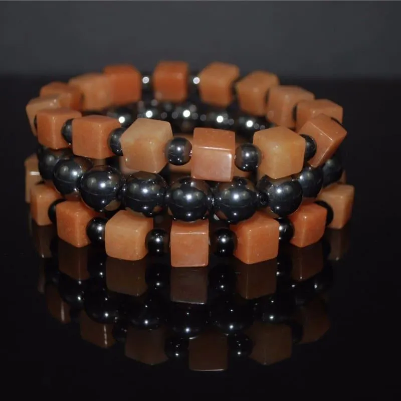 Unisex Magnetic Hematite Gemstone Men's bracelets