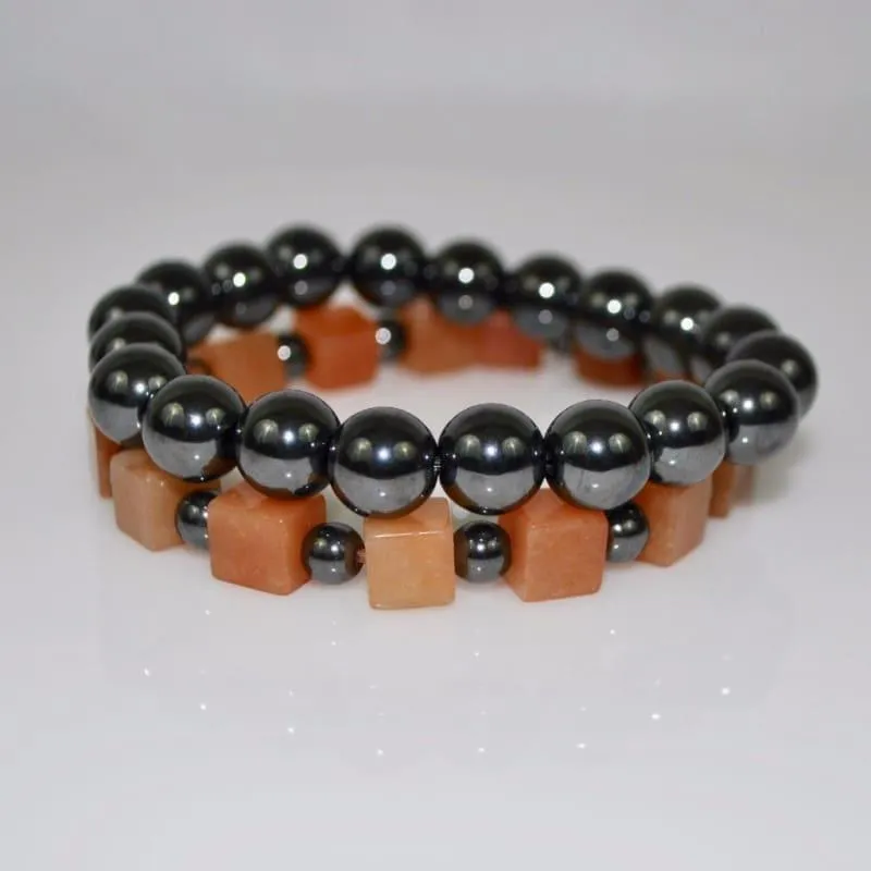 Unisex Magnetic Hematite Gemstone Men's bracelets