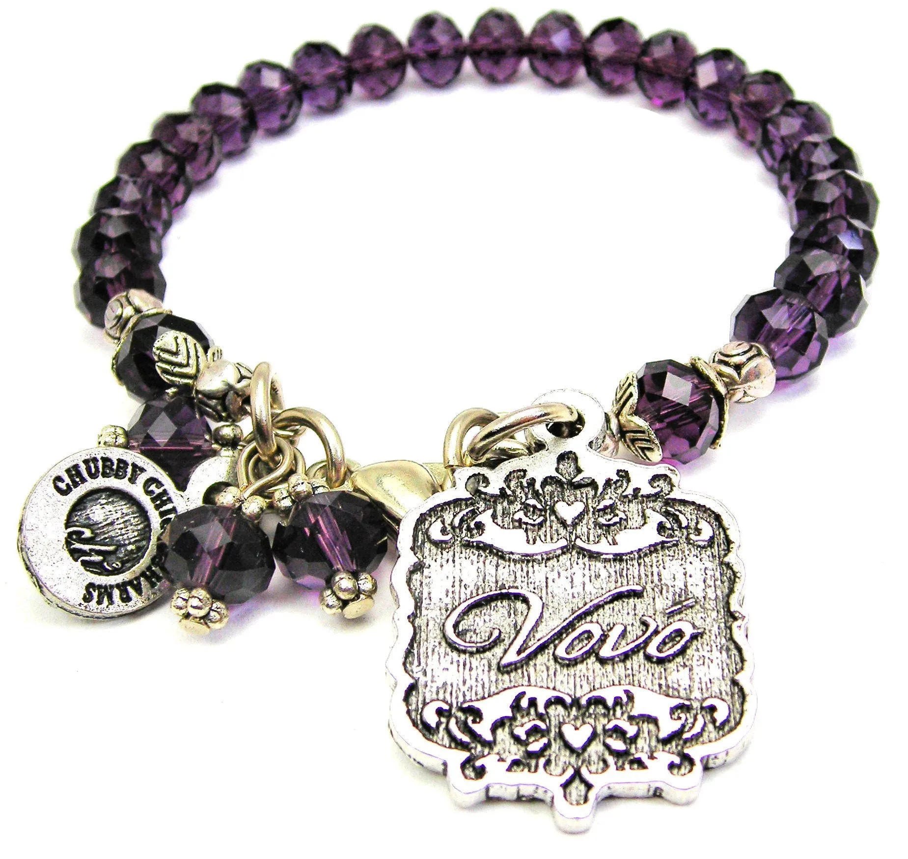 Vovo Victorian Scroll Splash Of Color Crystal Bracelet