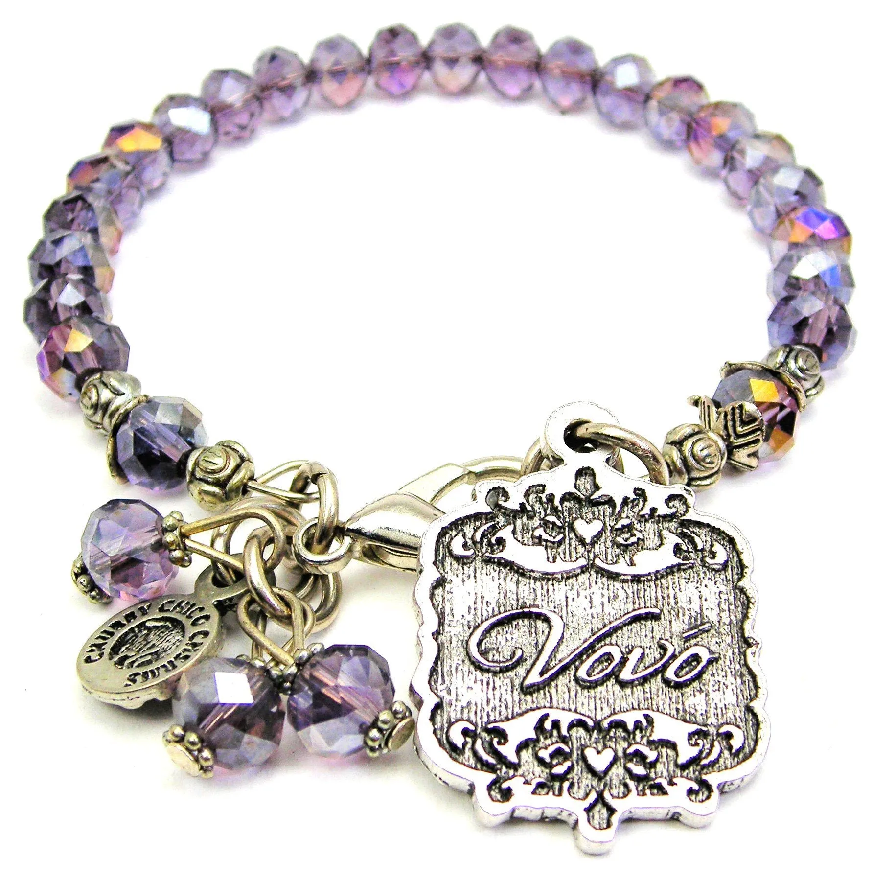 Vovo Victorian Scroll Splash Of Color Crystal Bracelet