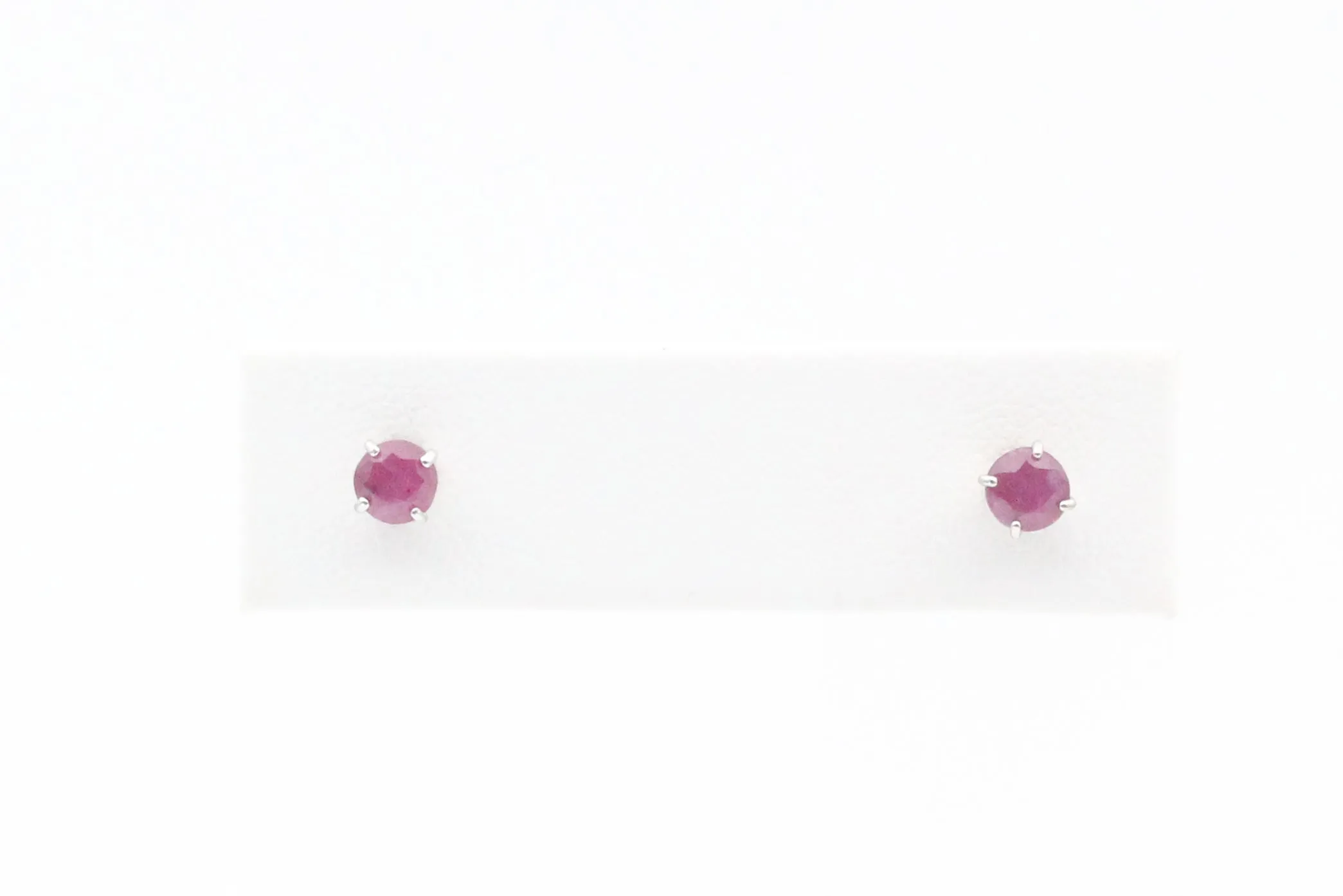 White Gold Ruby Earrings