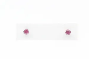 White Gold Ruby Earrings