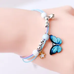 Women's Butterfly Pearl Couple Bracelet