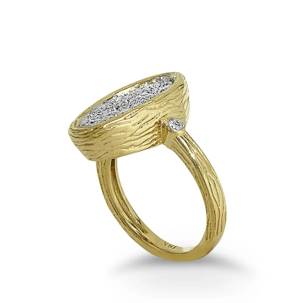 Yellow Gold Cluster Diamond Ring