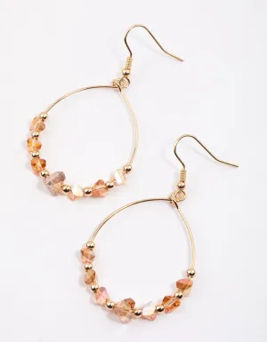 Yellow Pear Diamante Shard Drop Earrings